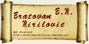 Bratovan Mirilović vizit kartica